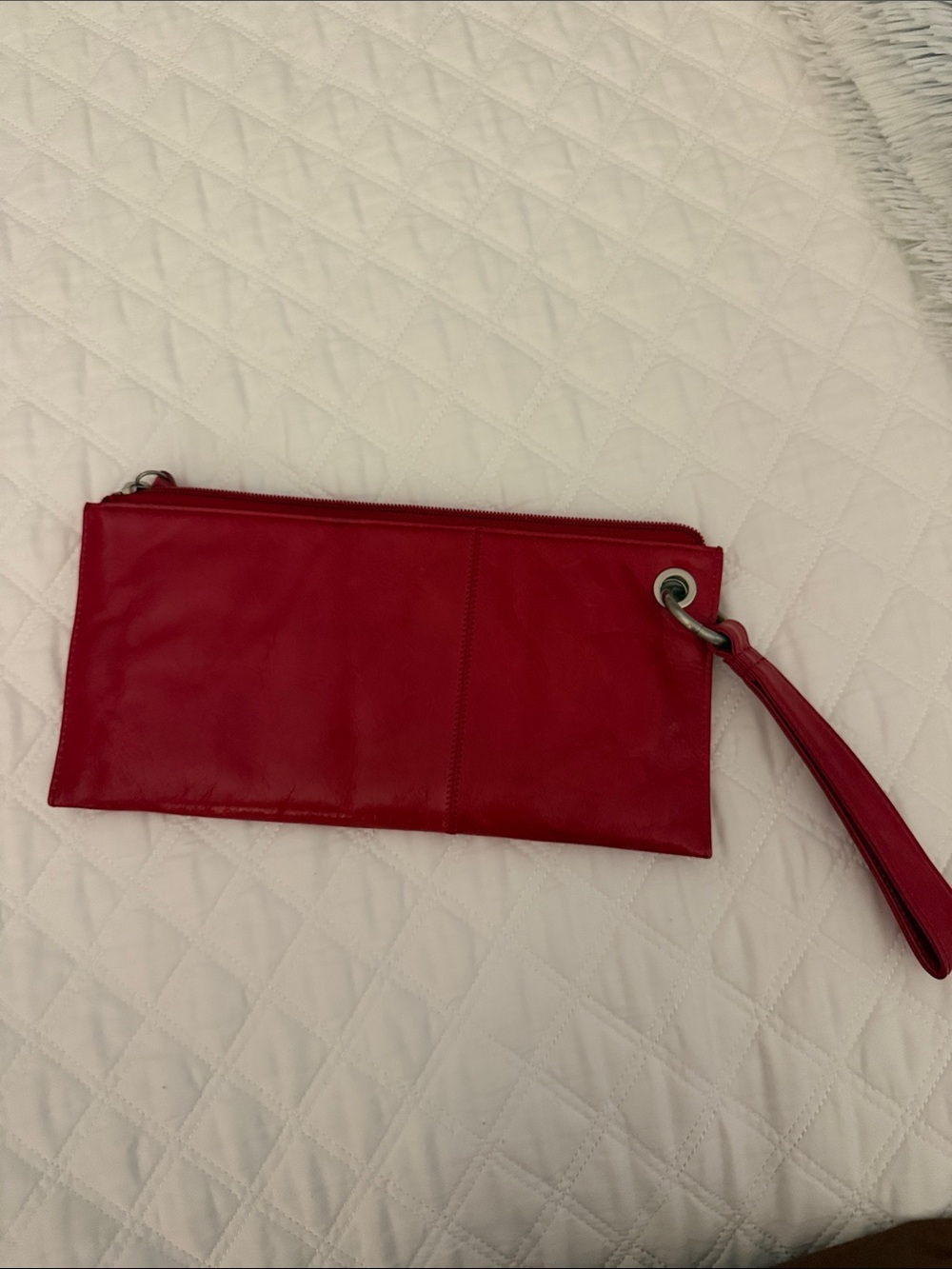 HOBO Red Leather Wristlet Clutch